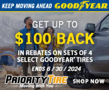 Goodyear Tire Rebate @PriorityTire | Up to $100 BACK on sets of 4 select tires